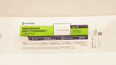 Halyard PMF22-100-5 Radiopaque Radiofrequency Cannula 22Ga x 100mm x 5mm (x)